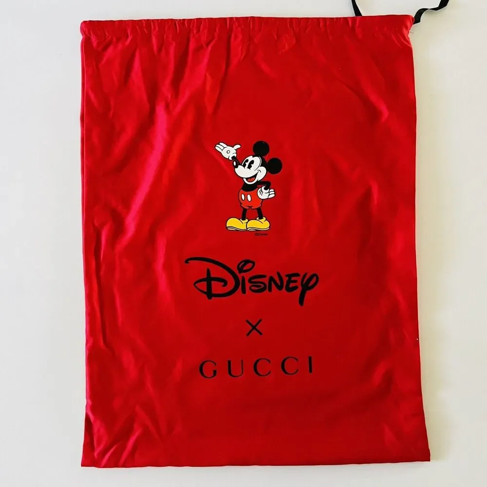 GUCCI x DISNEY Mickey Mouse Print Canvas Leather Bucket Shoulder Bag